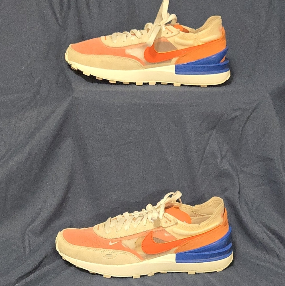 Nike Waffle One Casual Sneakers - Rush Orange and Pearl White - Women's Size 7.5 - Picture 3 of 8